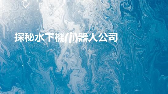 探秘水下機(jī)器人公司：未來(lái)海洋領(lǐng)域的黑科技！